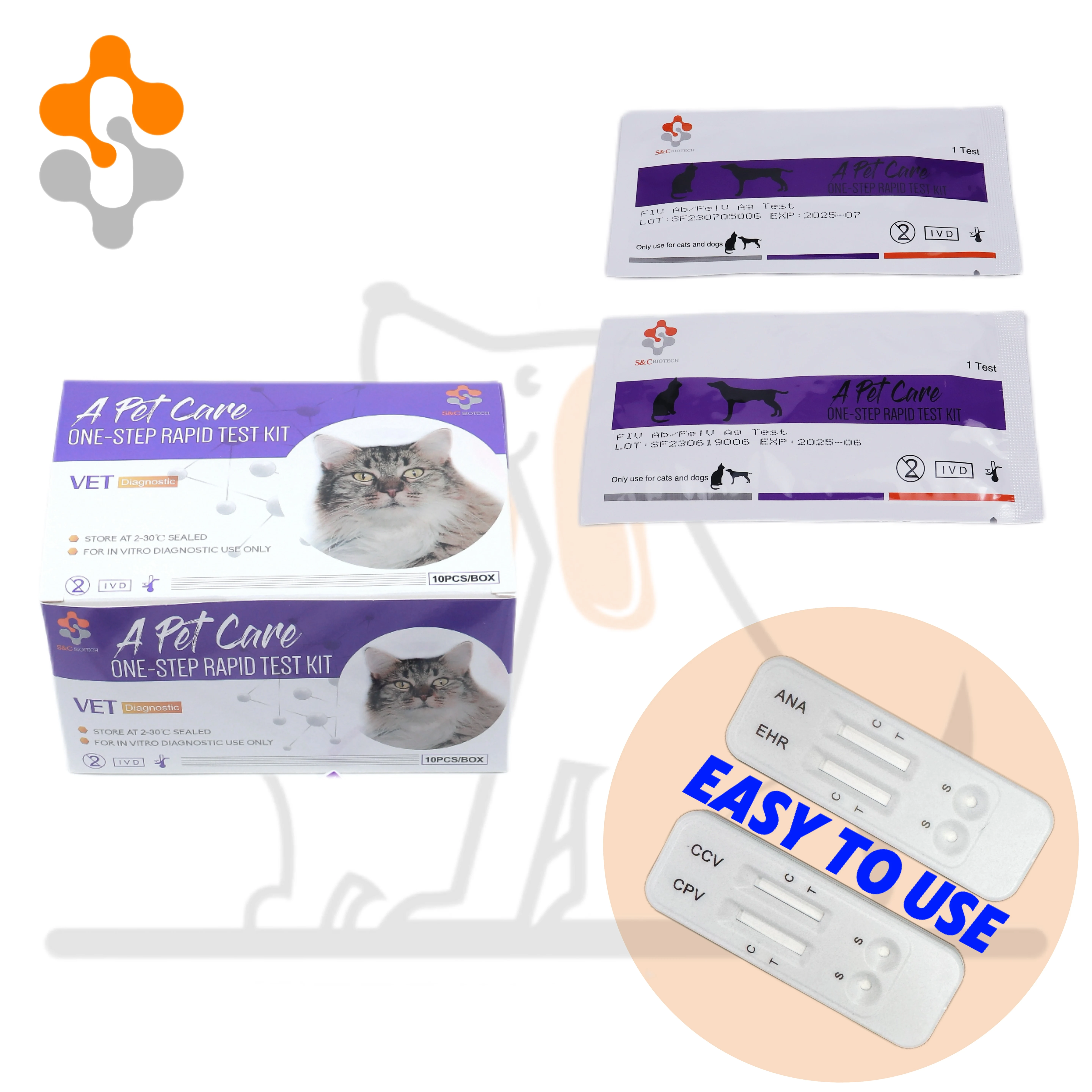 One Step Medical Diagnostic Equipment Feline Mycoplasma haemofilis  Animal Cat Pet Health Laboratory  Rapid Test Kits