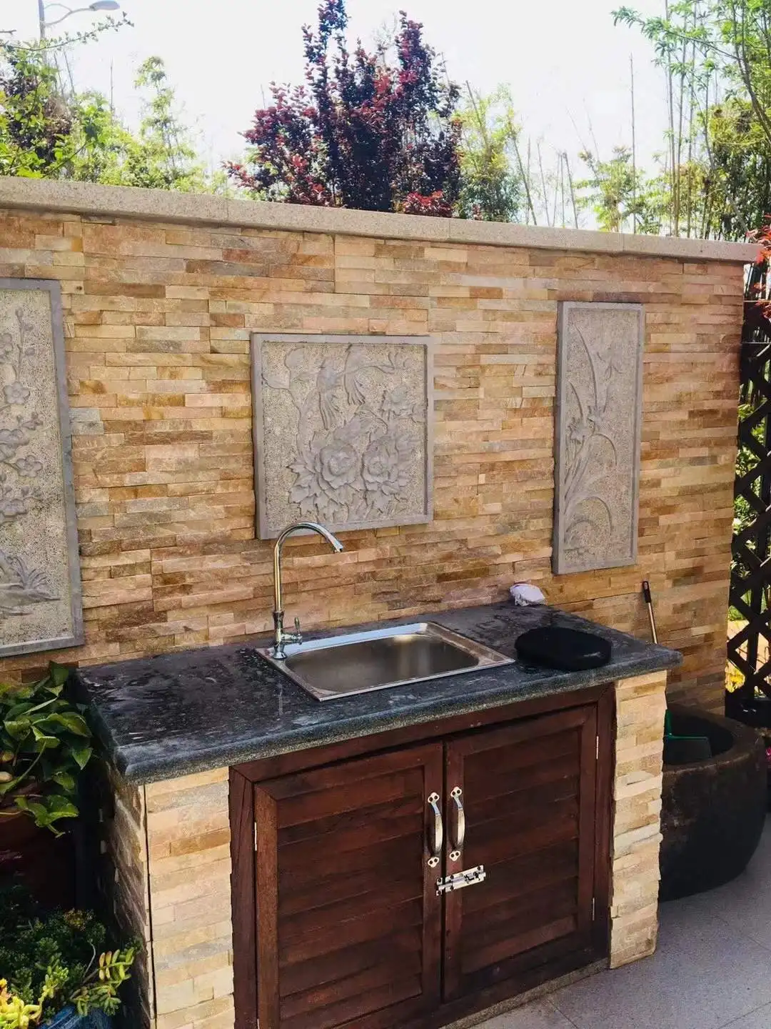 Factory Outdoor Bricks Wall Stone Tiles Decorative Slate White