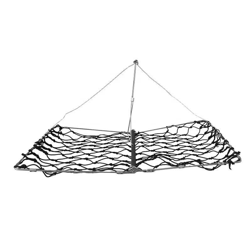 Portable Square Blue Folding Crab Trap lobster trap fishing accessories with Casting Rope Measuring Tool fishing tackle