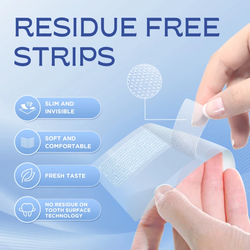 Residue Free  Teeth Whitening Strips HP Strong Sticky With 14 Pairs With Reply Very Quickly