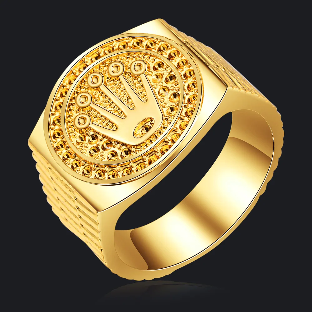 High quality hip hop unisex jewelry alloy gold plated crown shaped exaggerate multi colors finger rings