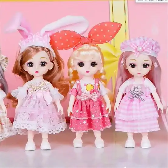 16 см милый Рождественский подарок винил подвижные 13 суставов одеваются мини BJD куклы