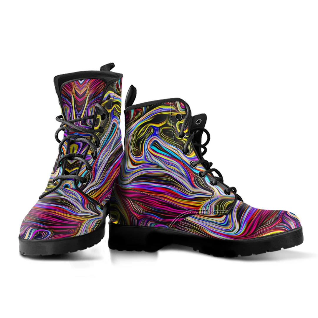 Personalized Oil Painting Design Warm Leather Boots Non slip Vulcanized Rubber Sole Ankle Boots Print On Demand Casual Shoes New