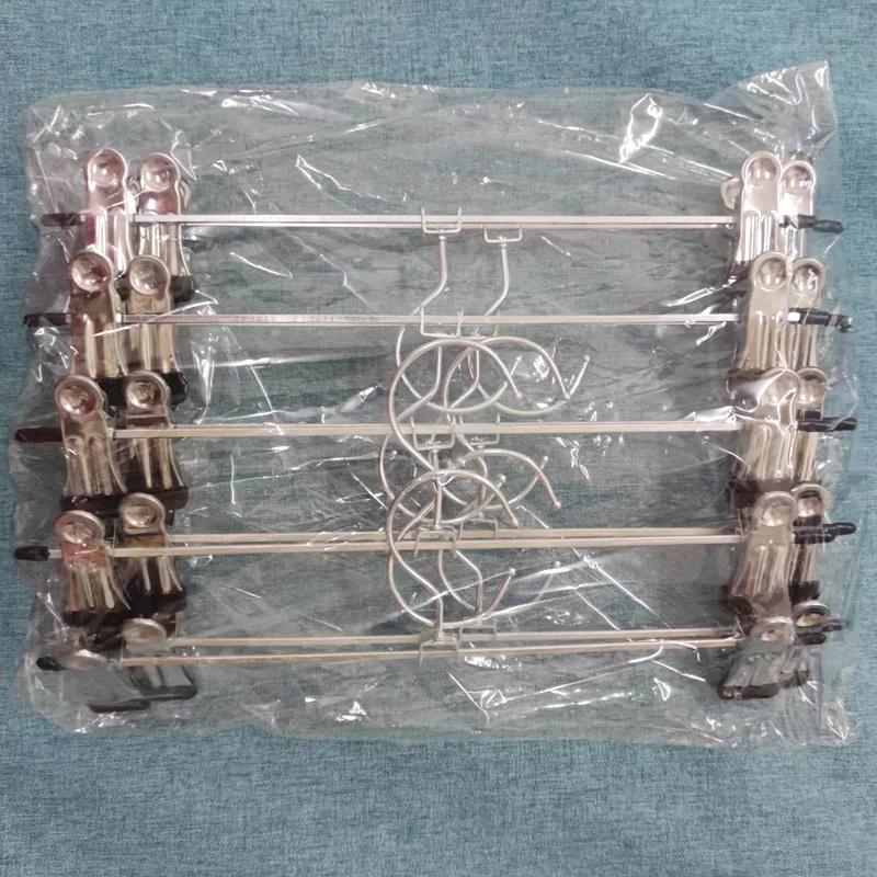 Premium Household Clothes Hanger Metal Galvanized Clothes Trousers Hanger with Clips