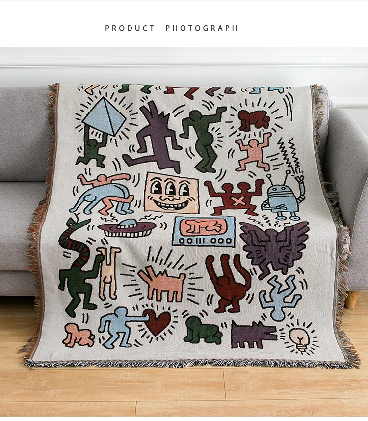 Nordic sofa cover cloth sofa cover towel graffiti master single sofa blanket decorative tapestry leisure blanket