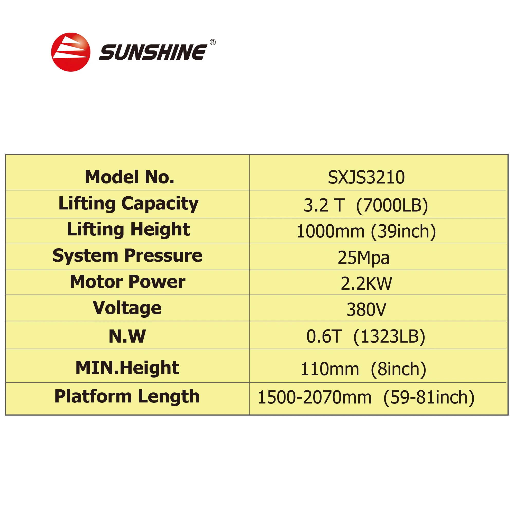 SXJS3210  Scissor Car Lift Small Scissor Car  Lift