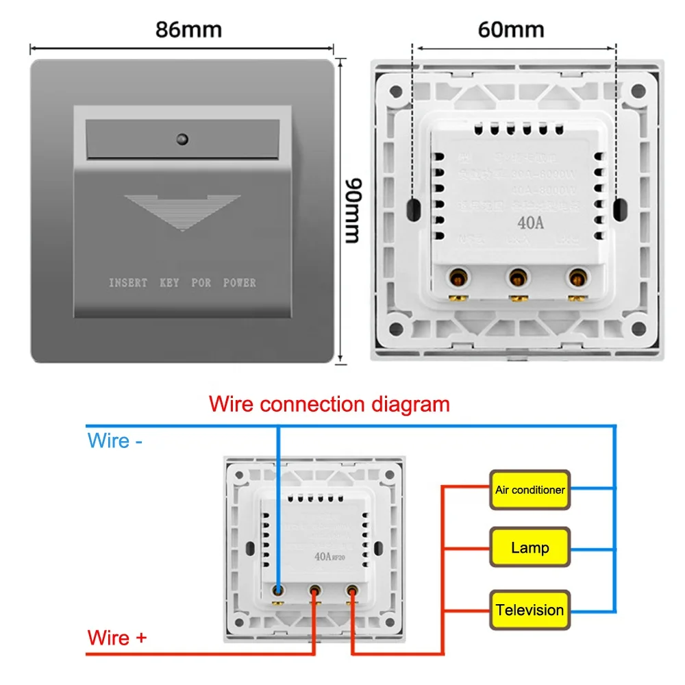 Переключатель энергосбережения отеля вставляет любую карту чтобы взять электрическую безопасность энергосберегающий