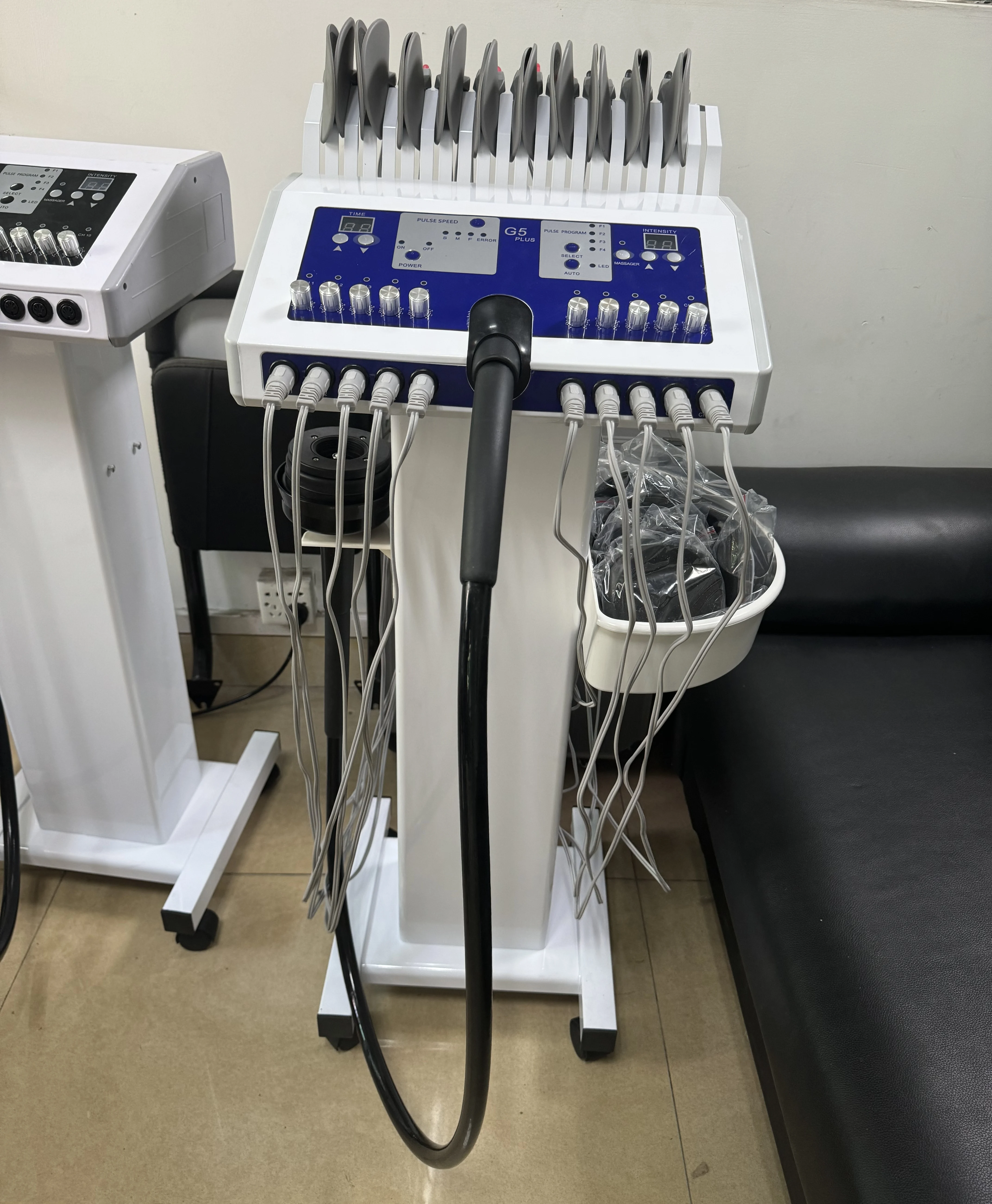 2-in-1 G5 EMS High Frequency Massage Machine Targeted for Body Legs Arms Face Skin Feet Standing Type for Weight Loss Beauty