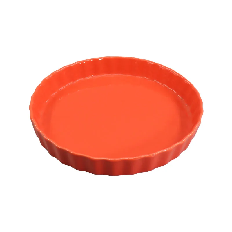 Custom 9 inch Round Ceramic Cake Baking Pie Plate Oven Safe Bakeware