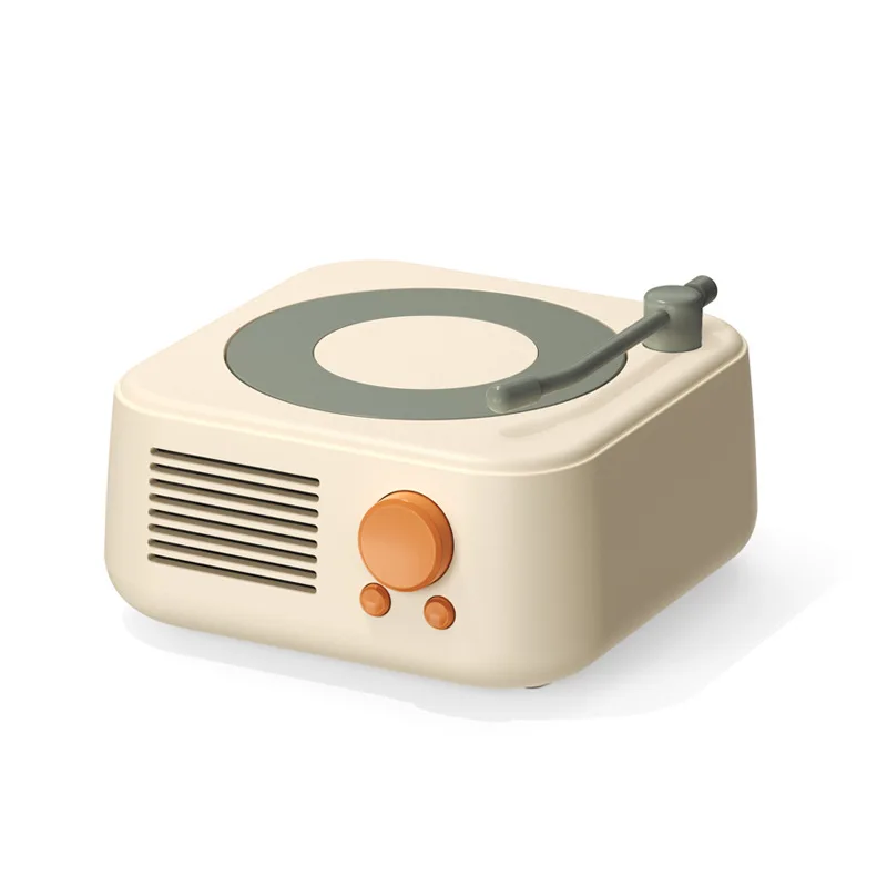 Portable Retro Mini Wireless Stereo Speaker Mini USB/TF/FM Radio with AUX Audio Line Plastic Battery-Powered