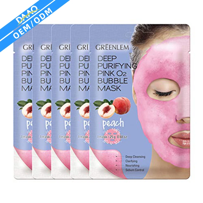 DAAO Private Label Deep Cleansing Face Moisturizing Facial Care Masks Charcoal Black Skin Bubble Face Sheet Mask For Women