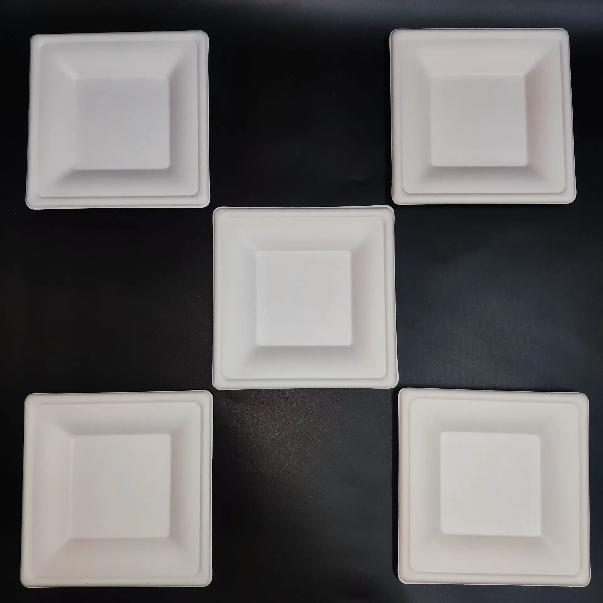 SP2437 Wholesale disposable compostable square white PLA dinner plate
