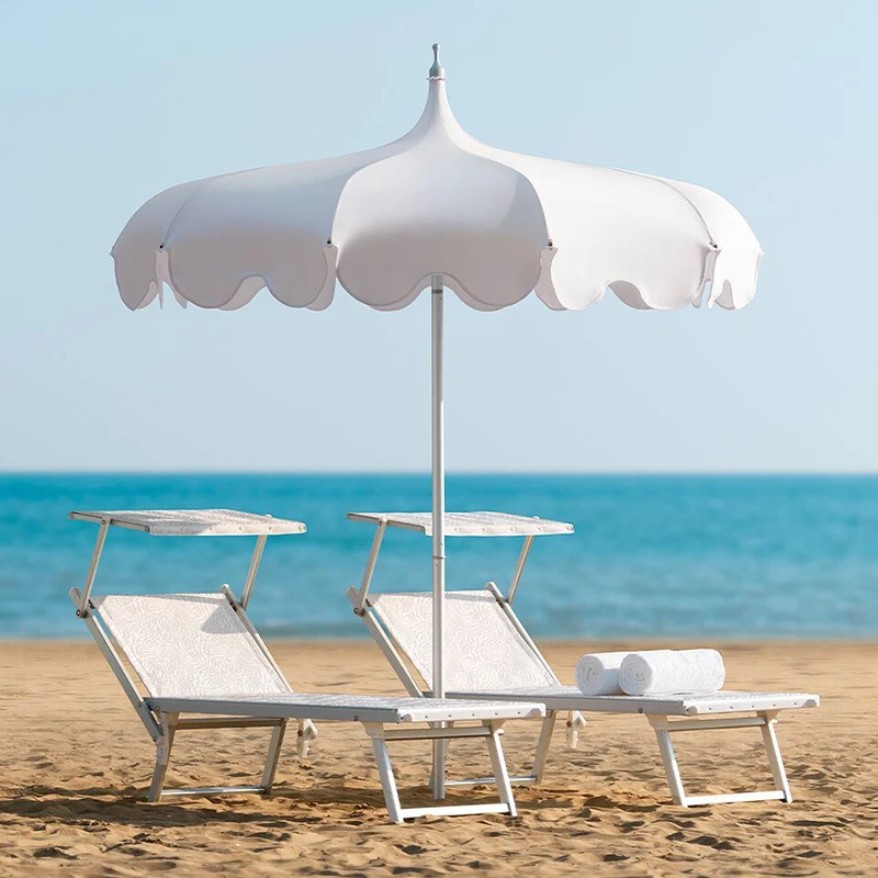 New aluminum frame white pagoda umbrella tassels custom logo patio pool umbrella sunshade umbrellas for garden strong wind