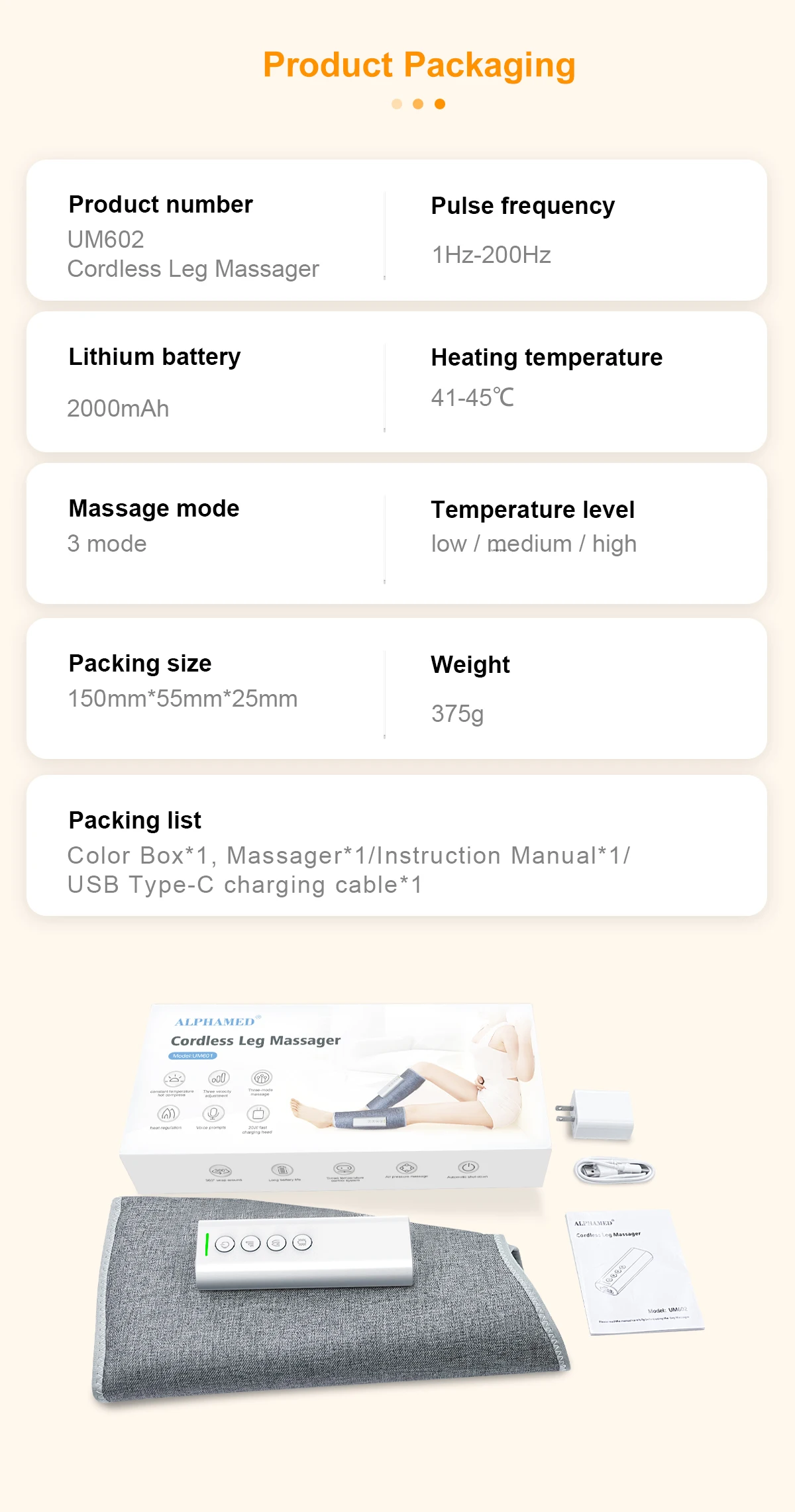 Air Compression Leg Massager for Circulation and Relaxation with Heat Foot and Calf Massage