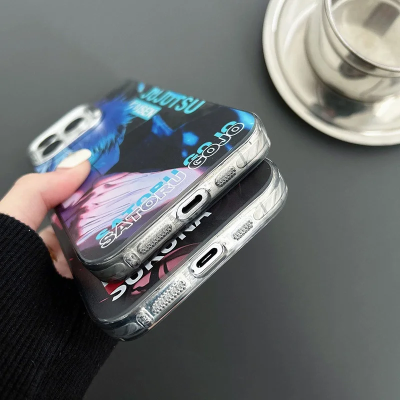 Anime Cartoon Cool Jujutsu Kaisen Phone Cases For iPhone XR XS 11 12 13 14 15 16 Pro MAX Plus IMD Anti-Fall Mobile Phone Covers