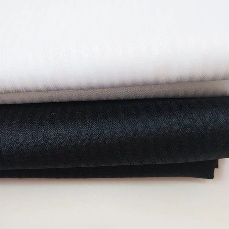80-90GSM 100%Polyester 75D*100d Black Herringbone Pocket Fabric Chinese Products