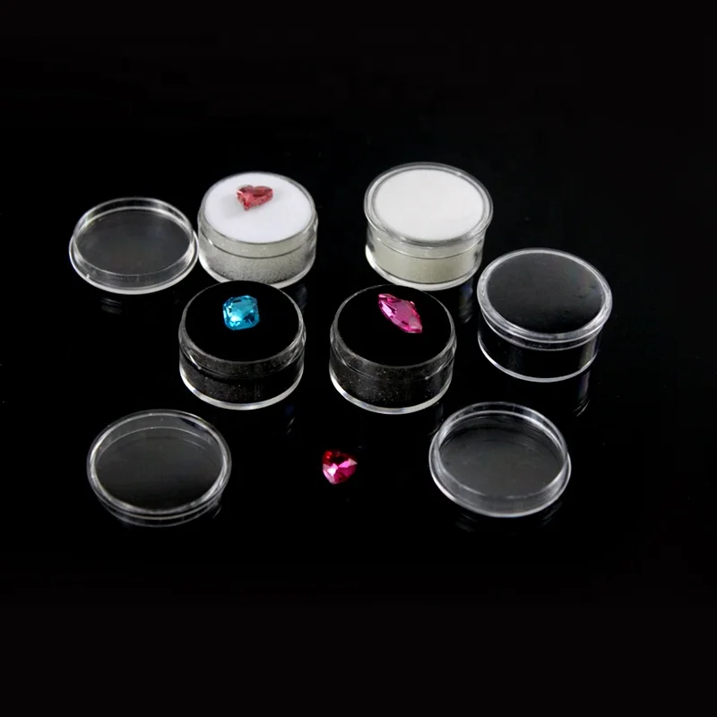 Hot-sale circular small plastic box for gemstone boxes diamond display jewelry case jewellery storage box