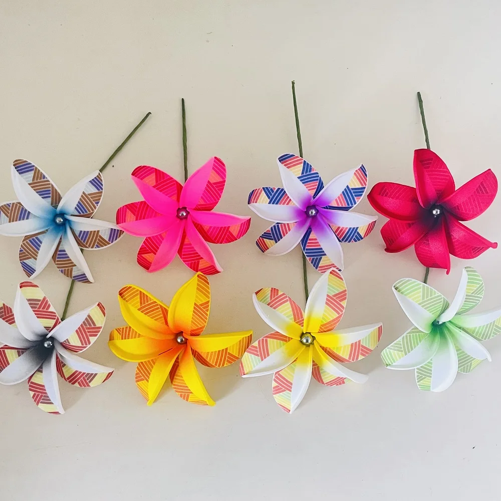 Plumeria single stem hair Foam flower hair accessories  Artificial Island tiara frangipani hibiscus tiara accessories