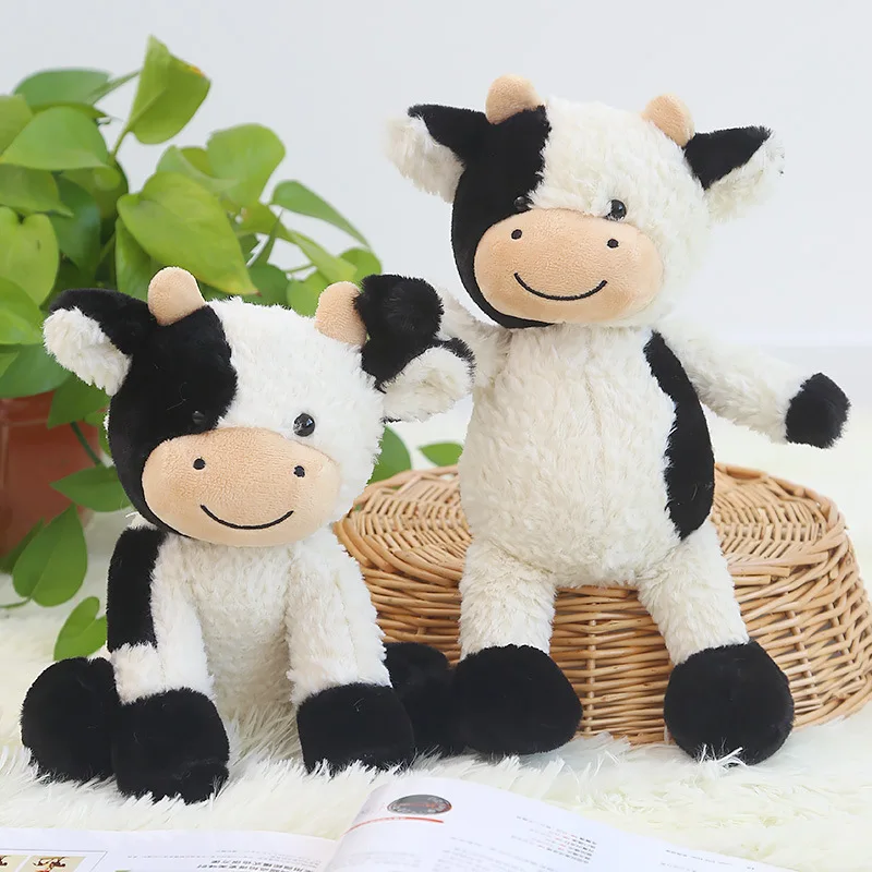 Hot Sale 30 cm Cute Milch Cow Plush Toys Dairy Cattle Black White Ox Stuffed Plushie Dolls Juguete de peluche de vaca