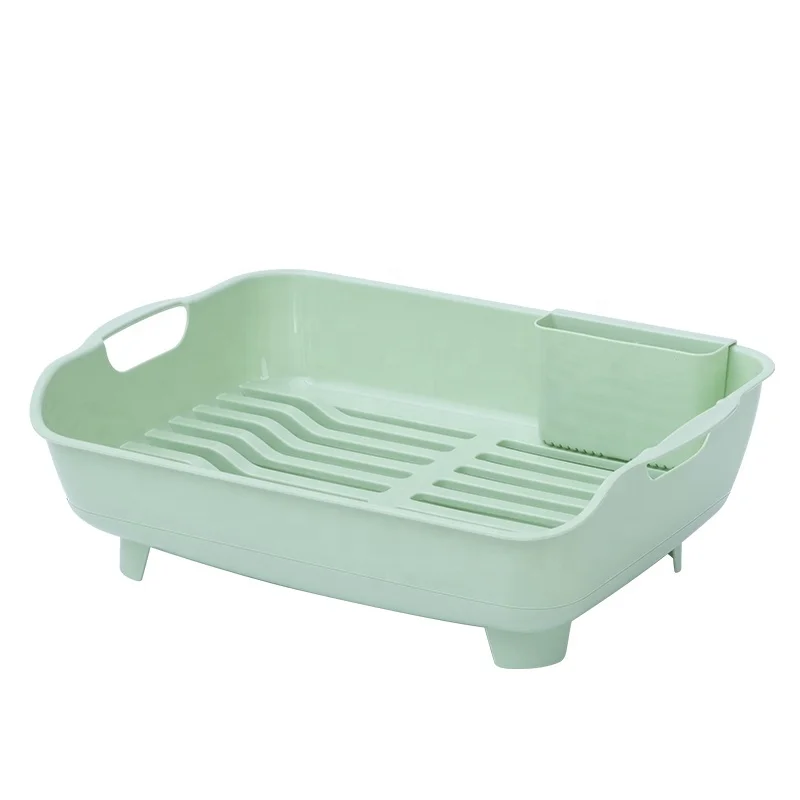 Multi-function Plastic Kitchen Dish And Bowl Storage Rack Drain Tool Beside Sink With Weep Pipe