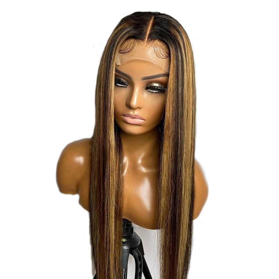 Wholesale 100% Real Brazilian Human Hair Highlight Wig 4/27 Ombre Piano Color Swiss HD Full Lace Cuticle Aligned Virgin Hair Wig