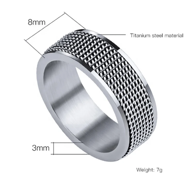 Tactile Shiny Polish Titanium Black Rings For Women And Men