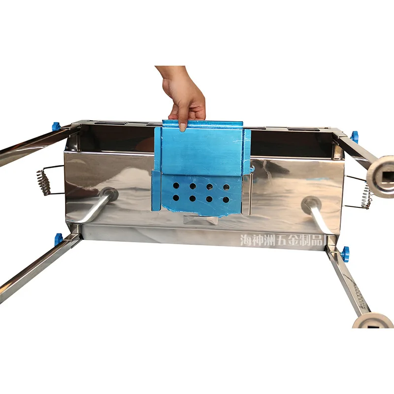 Large thickened barbecue grill stainless steel folding grill outdoor camping charcoal portable grill