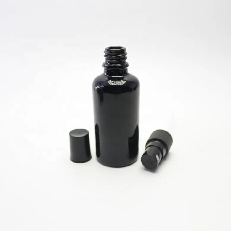 Empty Violet Black Frosted Glass Bottle For Essential Oil Hair Oil Bottles 30Ml Glass Dropper Bottles Essens Care Lotion Rubber
