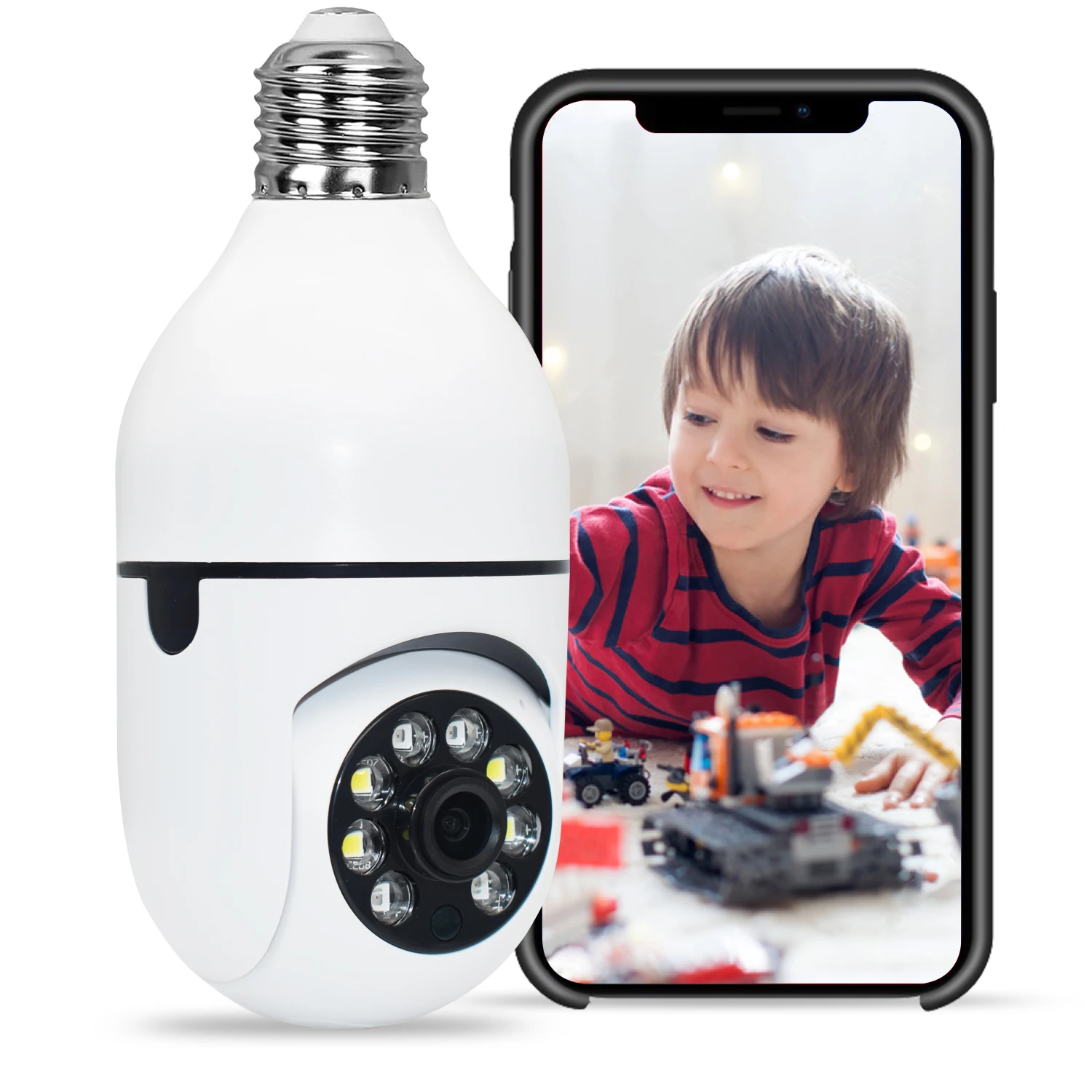 HD Bulb Camera Surveillance WIFI CCTV Wifi Camera Mini Plus Bulb Camera PTZ Waterproof Digital Zoom Easy Installation
