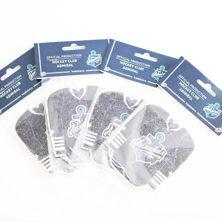 Headcard packing football team sublimation blanks manufacturer car air freshener paper
