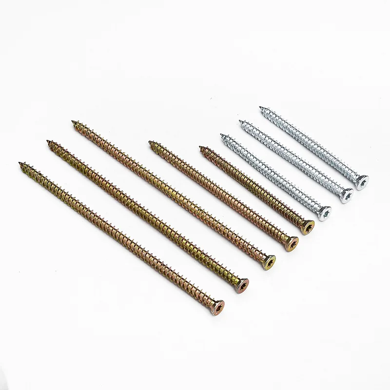 Size 112/122/132/152/182/202/212 Black 7.5X60 Concrete Furniture Screw Supplier Iron Galvanized Cross Recessed Concrete Screw