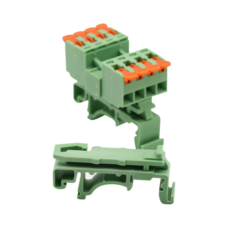 5.08MM pitch cable to cable pluggable spring screwless din rail terminal block