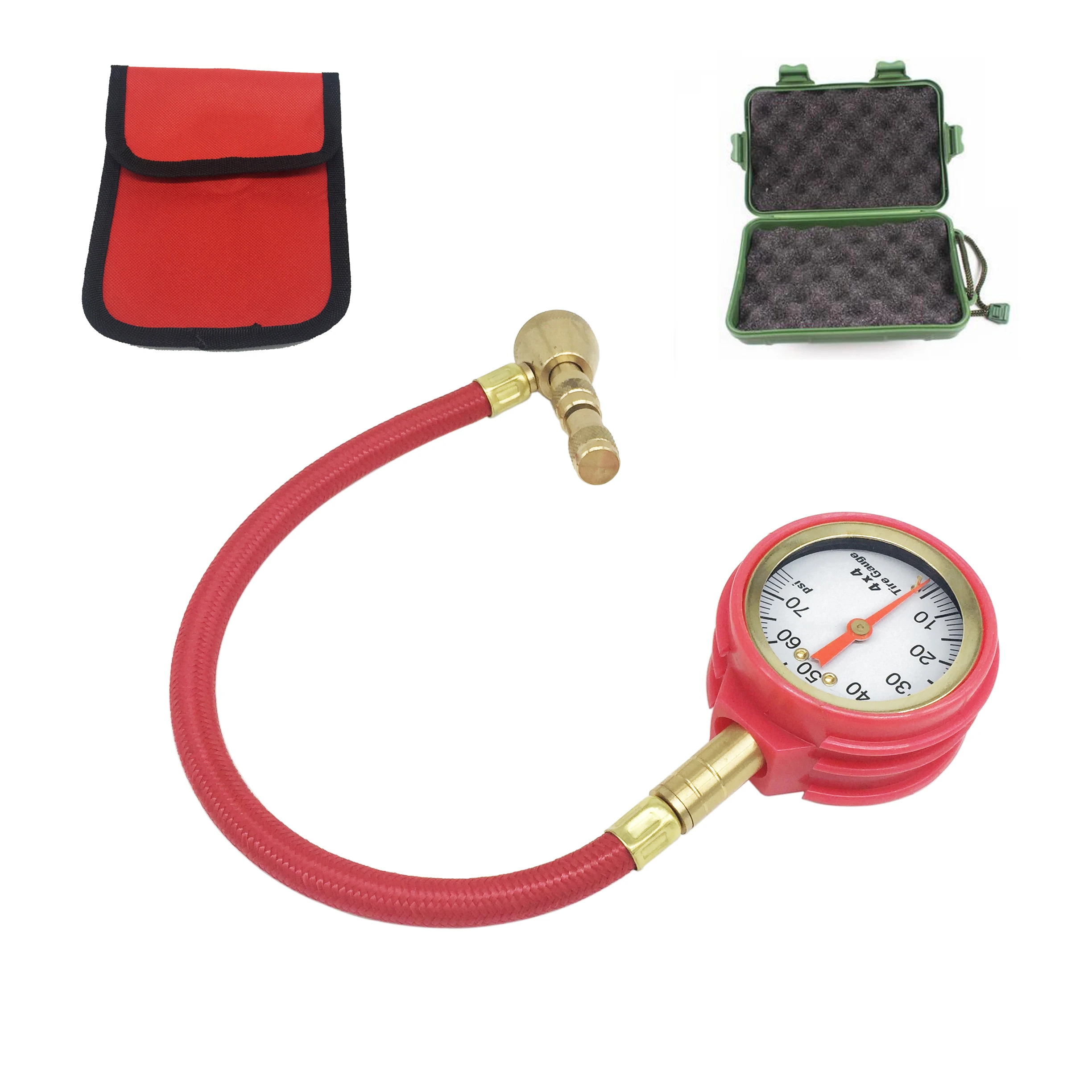 Heavy Duty Tire Pressure Gauge With a Brass Chuck With Rapid Deflate Function