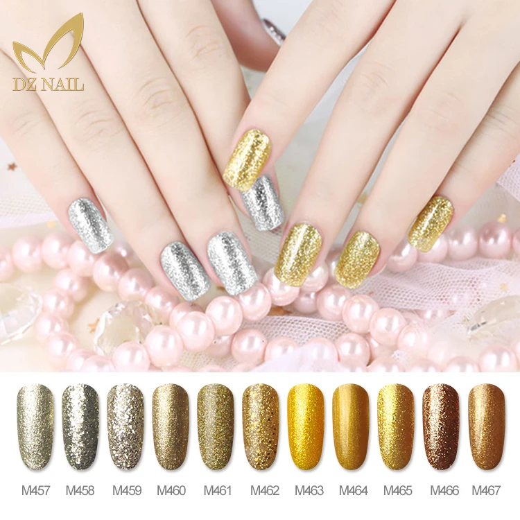 DZ uv gel factory gel polish professional logo supplier diamond glitter classic bling gel polish