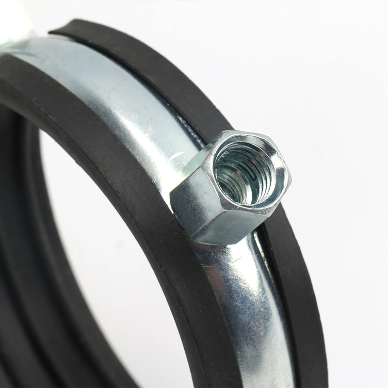 Rubber Clamp Pipe Support Bracket Metal Pipe Strap Heavy Duty Mount Galvanized Pipe Bracket
