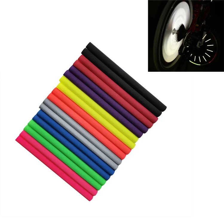 colorful cycling bike bicycle reflective clip tube glass bead reflective reflector spoke cover for bicycle