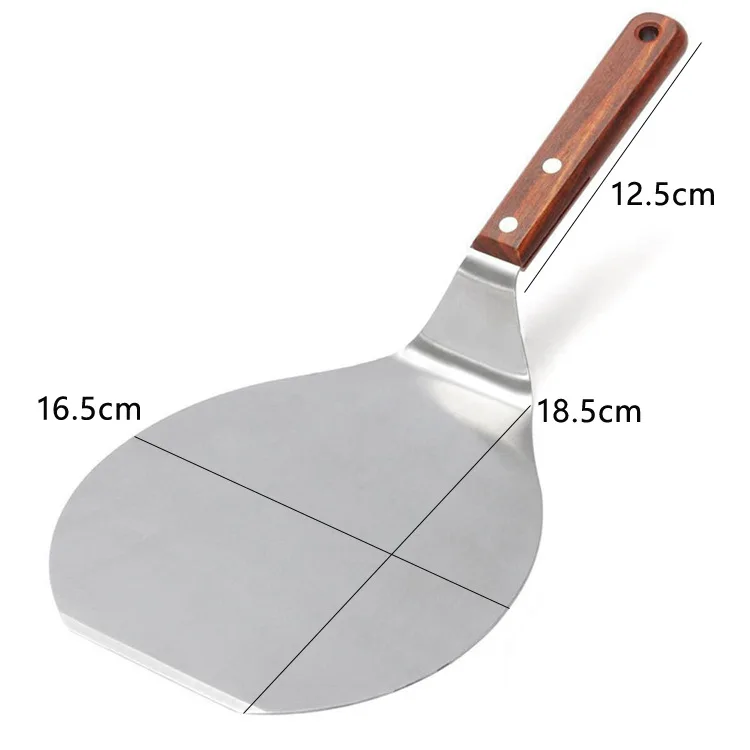 Baking Flip Server Stainless Steel Pizza Peel Paddle Flip Pizza Shovel Set with hang Bamboo Wooden Handle