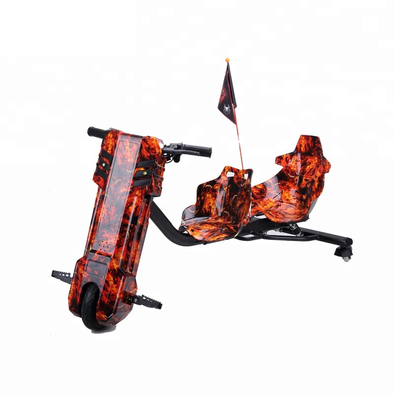 Motorized electric drift scooter tricycle rider 360 drifting trike with two seat