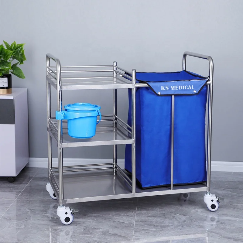 KSMED Hospital hotel laundry trolleys x type cleaning hospital surgical instrument trolley hospital dressing trolley