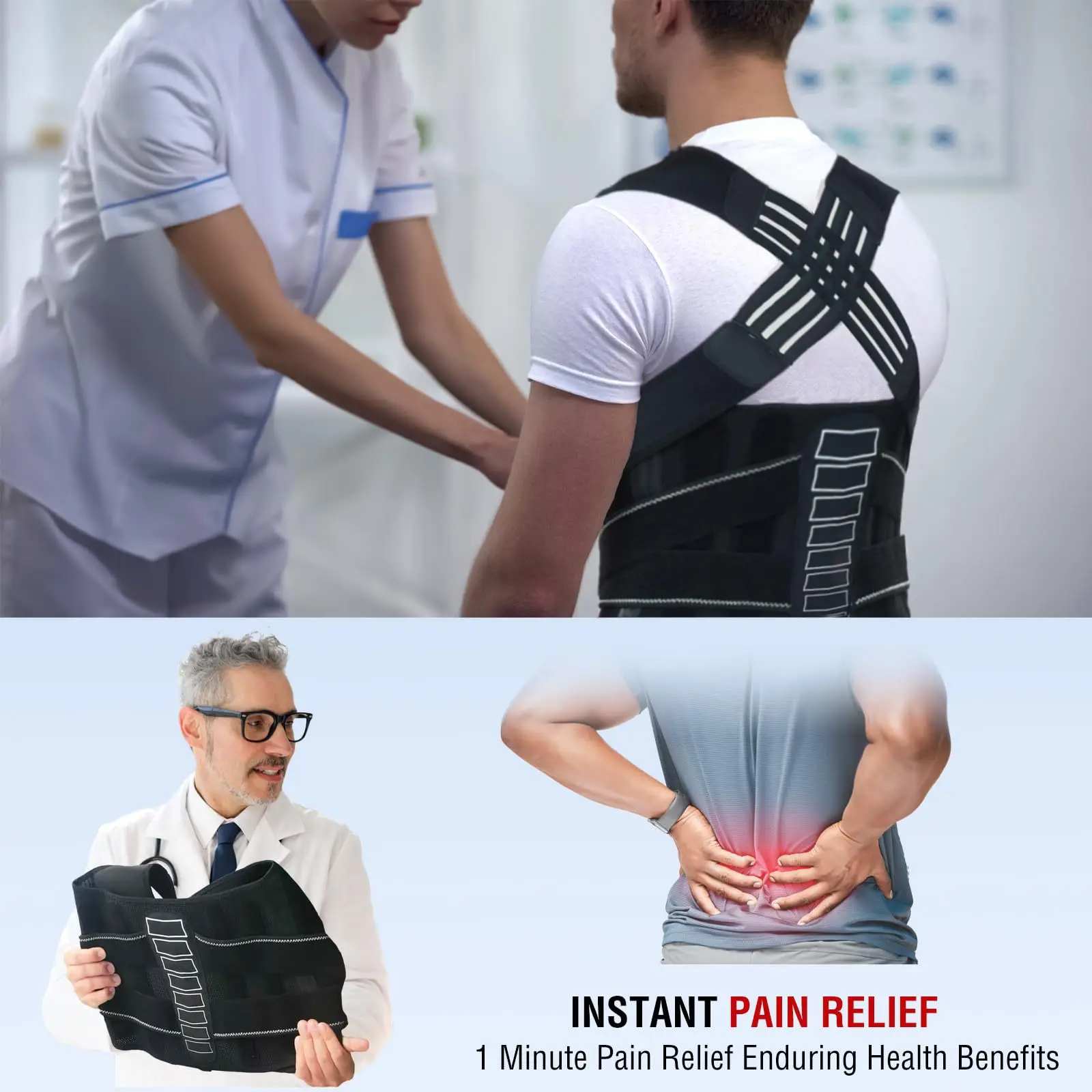 Waist trainers Adjustable Back Shoulder Posture Corrector Belt  Back Brace Posture Corrector For  hunchback Correction