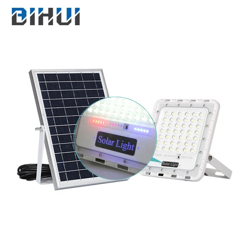 30w 600w Outdoor Ip65 Exterior Motion Sensor Smart Light with Panel Rgb Led Solar Flood Lights