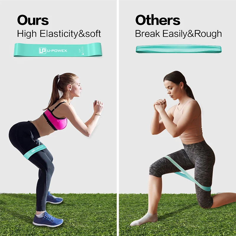 Custom Printed Logo Latex Stretch Exercise Mini Loop Resistance Band Sets for Gym Yoga Fitness