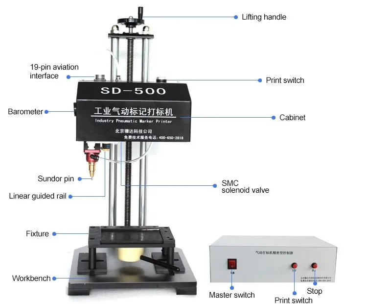 Hot Sale Dot Pin Marking Machine Pneumatic