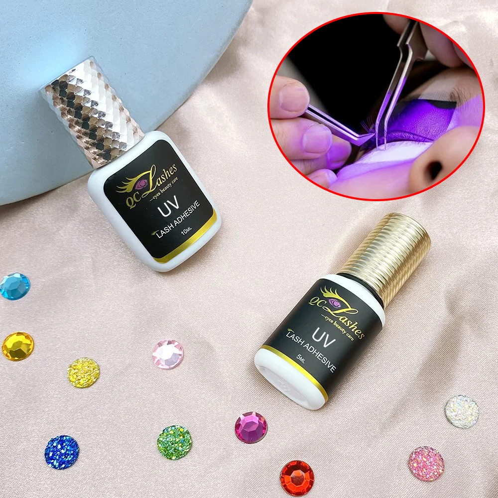 Custom logo Lash UV Glue LED UV Light Glue Non Irritation Allergic UV Glue for Eyelash Extension
