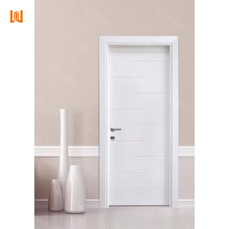 WANJIA Residential Room Wooden Doors Modern Wooden Interior Doors Wooden Flat Doors