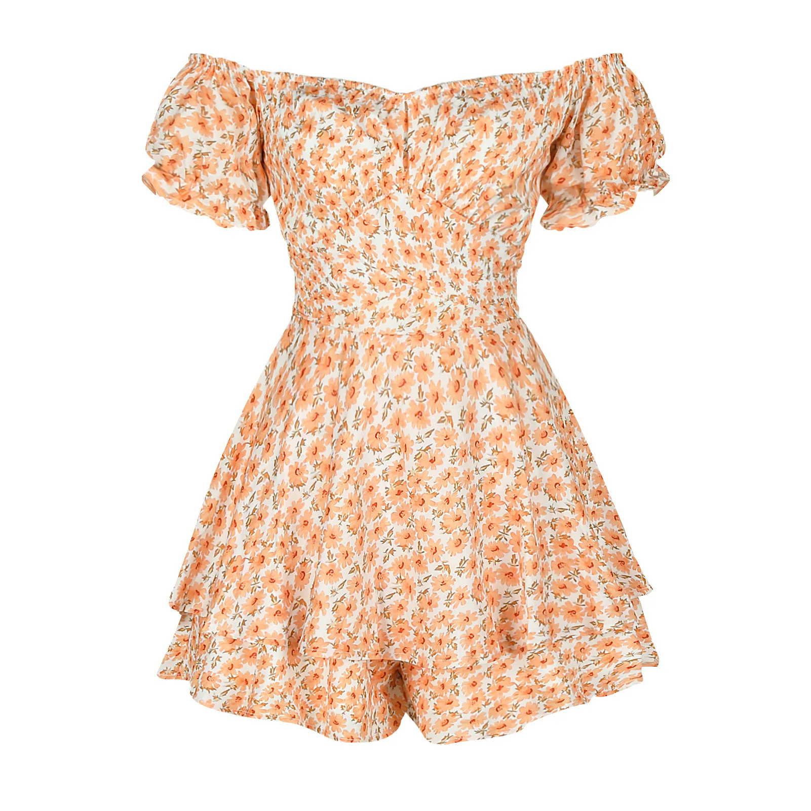 2021 New Fashion Design Floral Print Cute Dress Women For Casual Mini Beach Dress