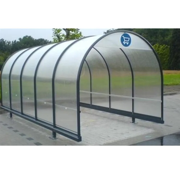 Outdoor Curved Round Metal Shopping Trolley Shelters and Garage