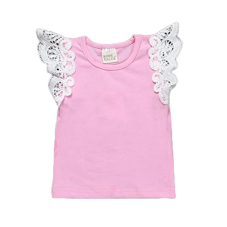 Hot style summer T-shirt new style baby lace candy fly sleeve vest