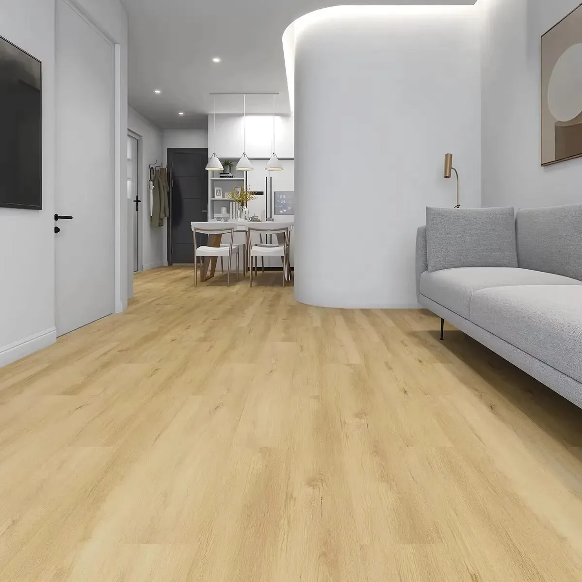 Factory Popular Antislip Interior Wood Texture SPC Flooring Tiles