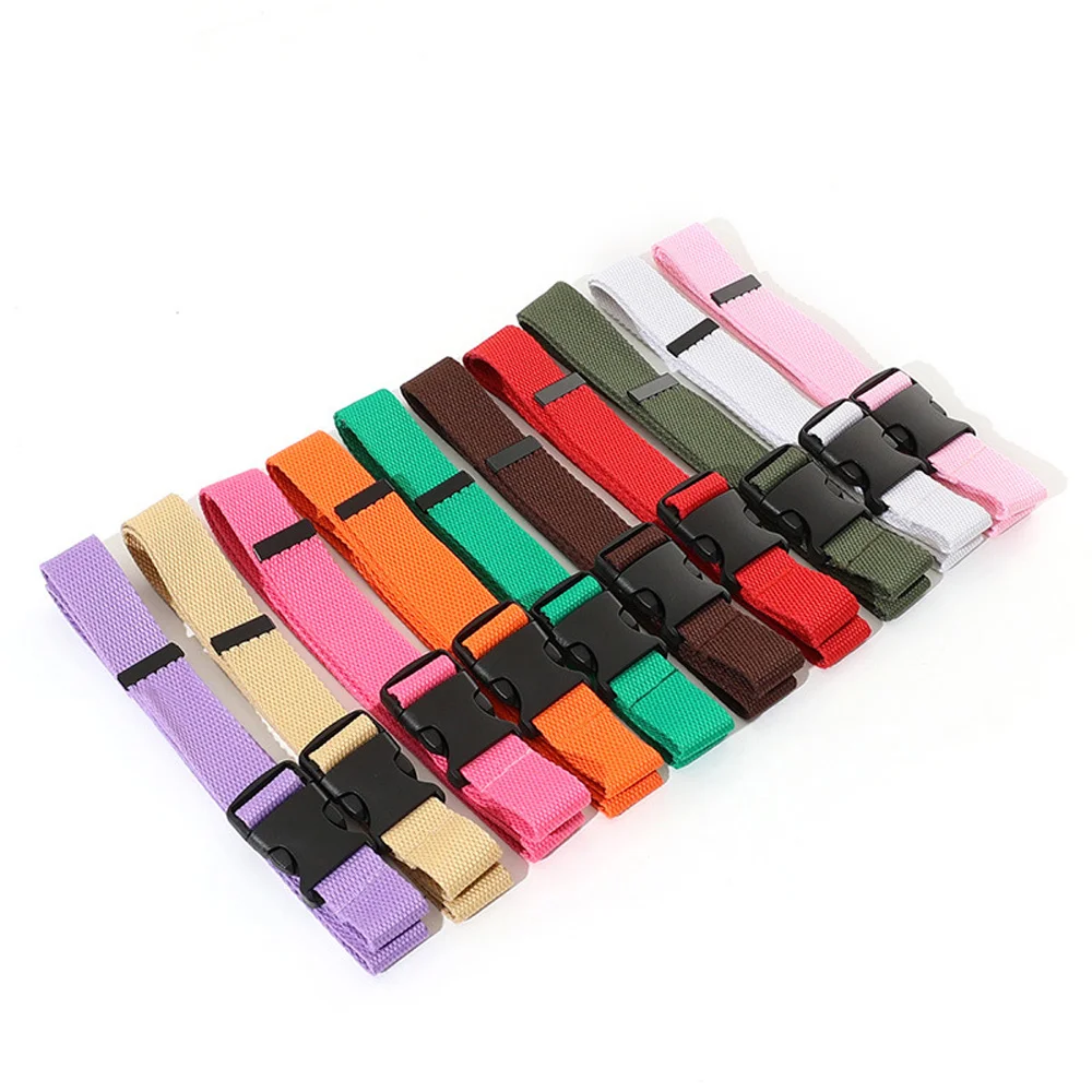 Custom Wholesale Plastic Buckle Decorative Web Woven Braided Wide Unisex Lady Men Women Polyester Canvas Fabric Belt